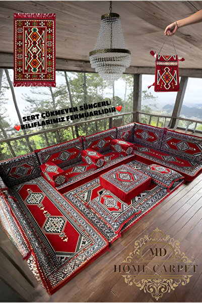 mdhomecarpet Şark Köşesi Takımı %100 Yerli Üretim | Özel Dokuma Kumaş | 10 cm...