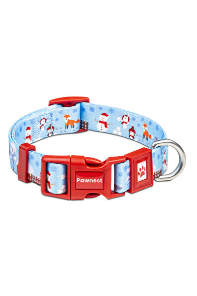 PAWNEST طوق كلاب متين بطول 2 سم للسلالات المتوسطة والكبيرة - تصميم شتوي، مع م...