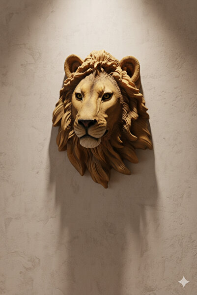 Tual Hobi Sanat Dekoratif Aslan Duvar Panosu – 22x19cm, Modern ve Şık Dekor