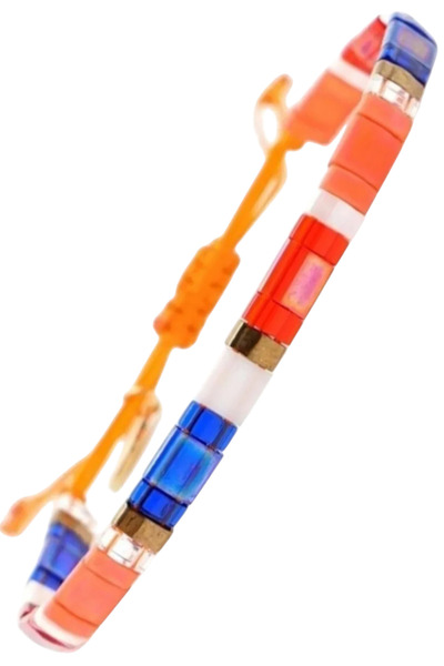 NAZLI TAKILAR سوار ميوكي تيلا نسائي قابل للتعديل باللون الأحمر