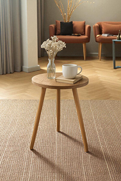 HESA Yan Sehpa Yuvarlak Çam Desenli