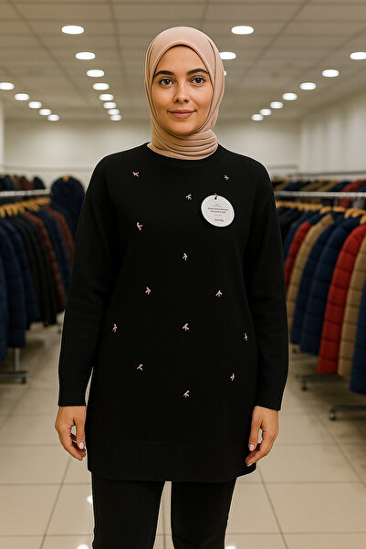 DENİZLİFE سترة نسائية محبوكة بتفاصيل فيونكة