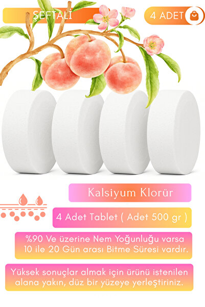 Saban 4 Adet Nem Alıcı Rutubet Ve Küf Giderici Yedek Tablet 500gr ' Şeftali '