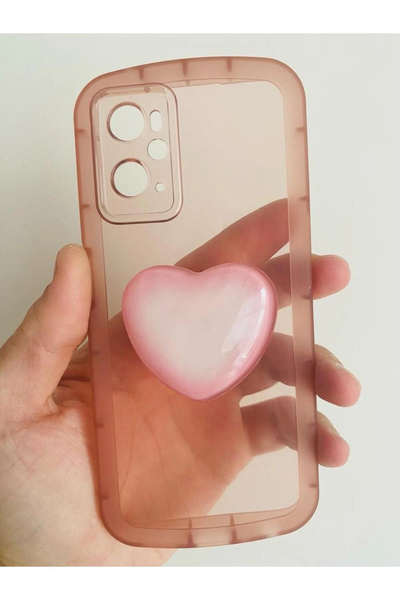 lucek cases Realme 9i Kamera Korumalı Popsocketli Pembe Kılıf