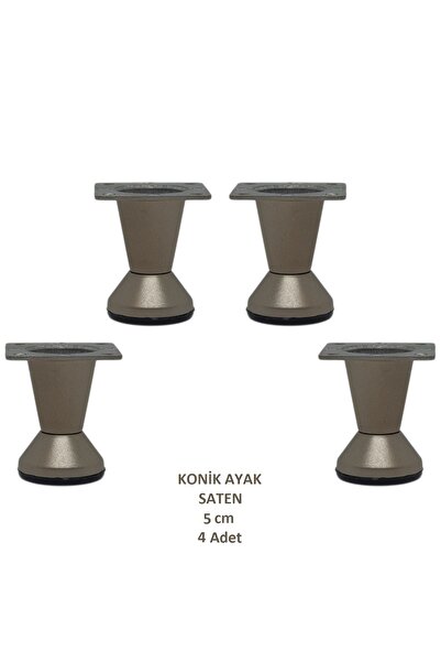 Adilon Picior conic din satin 5 cm 4 bucăți (dulap, mobilă, picior pentru puf...