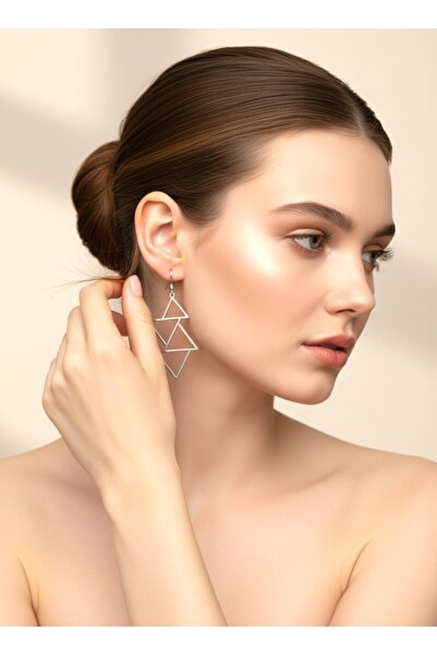 AURA Üçgen Sarkıt Minimal Küpe