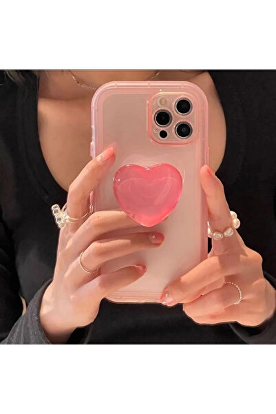 lucek cases Realme 9i Kamera Korumalı Popsocketli Pembe Kılıf