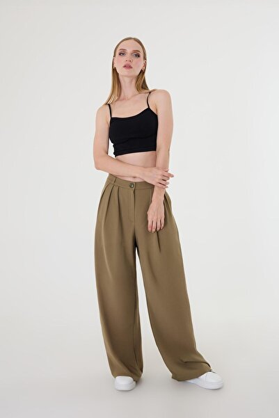 Hazel Жіночі хакі штани з підкладкою та деталями