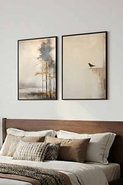 Artte Ahşap Çerçeveli 2li Tablo Seti