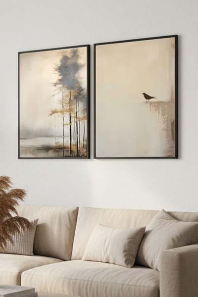 Artte Ahşap Çerçeveli 2li Tablo Seti