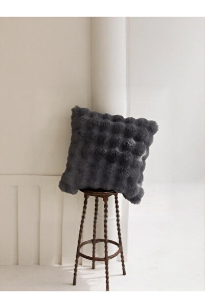 FeelHome Bubble Rabbit Feather, moale, față-verso, husă de pernă pufoasă cu fermoar ascuns 40x40 antracit