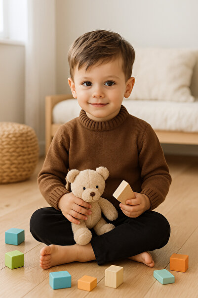 Cloudy Kids Erkek Çocuk Bisiklet Yaka Triko Kazak