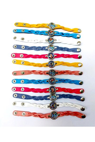 şahane parti Sevimli Paw Patrol Temalı 12 Adet Örgü Bileklik