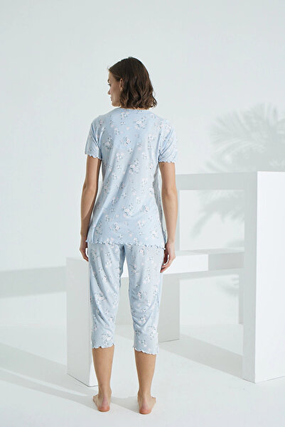 troise etoile Velvess Bambu Uzun Kol Kadın Kapri Takım 22252