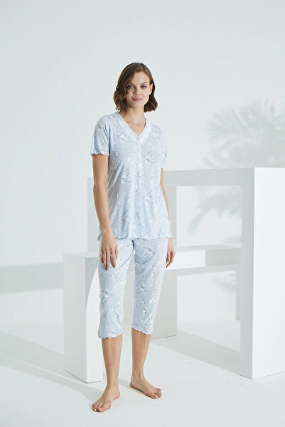 troise etoile Velvess Bambu Uzun Kol Kadın Kapri Takım 22252