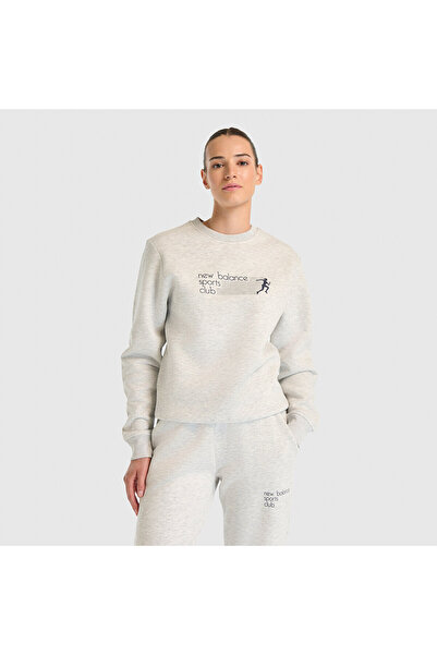 New Balance WNC3504 Beyaz Kadın Sweatshirt