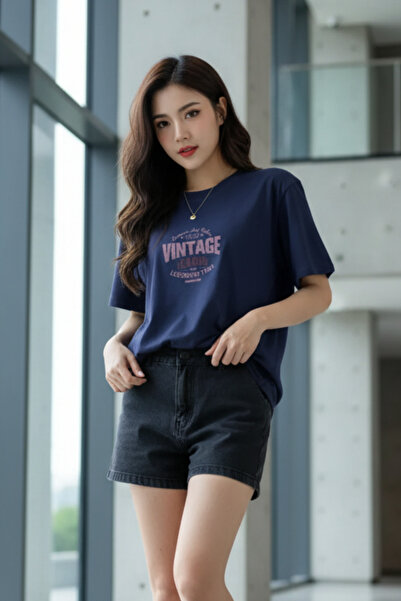 UNCİA OUTDOORS Tricou unisex de bază oversize cu imprimeu vintage Design conf...