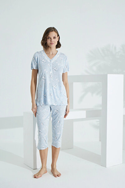 troise etoile Velvess Bambu Uzun Kol Kadın Kapri Takım 22252