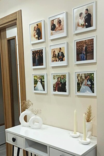 Baskıkafası Wall Sticking Detachable White Frame Set of 6 20X20 cm (Send Photo, Let It Happen)