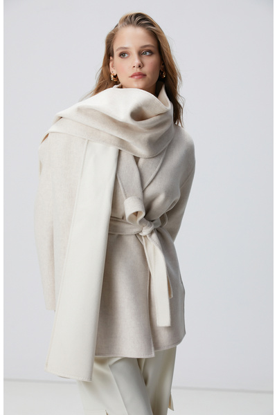 Network Limited Bej Melanj Handmade Yün Kaban