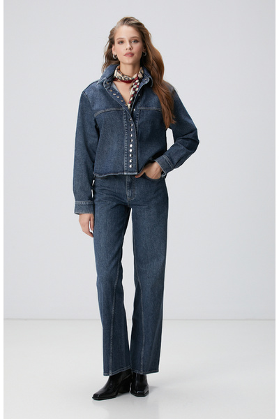 Network İndigo Straight Kalıp Denim Pantolon