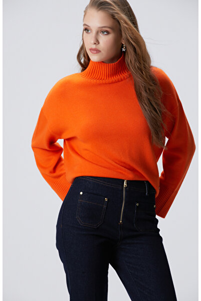 Network Turuncu Yün Karışımlı Triko Kazak