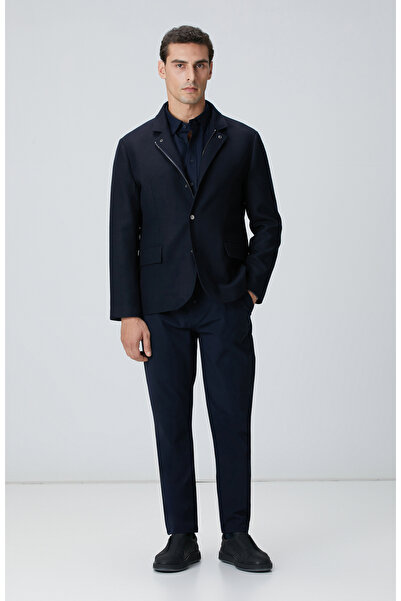 Network Lacivert Lyocell Gömlek