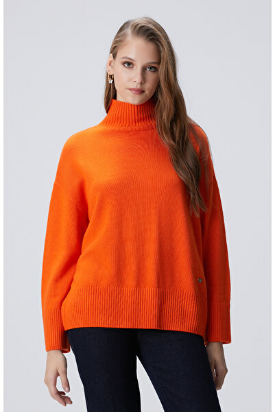 Network Turuncu Yün Karışımlı Triko Kazak