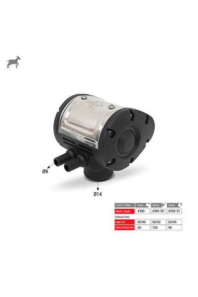 Melasty Süt Sağma Makinesi Keçi Pulsatör (Inox Kapak) (60/40-90)