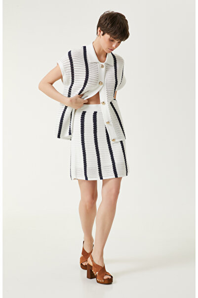 Network Lacivert Ekru Triko Etek