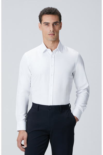 Network Beyaz Slim Fit Gömlek