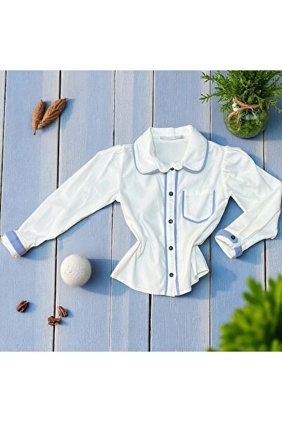 Nanica Kids Бебешка риза с яка и гарнитура, екрю