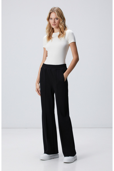 Network Siyah Bol Paça Basic Eşofman