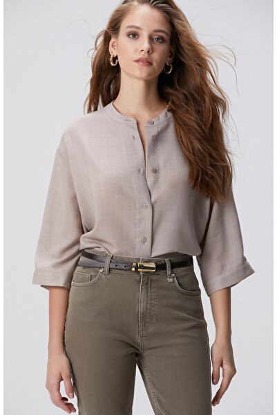 Network Bej Yün Karışımlı Gömlek