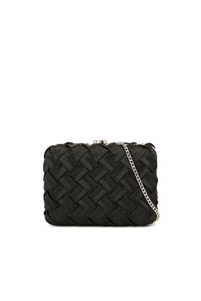 Network Siyah Kadın Örgü Detaylı Kadın Clutch