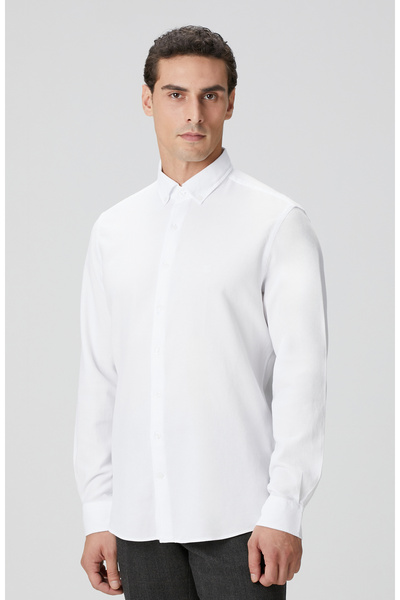 Network Beyaz Petek Desenli Gömlek