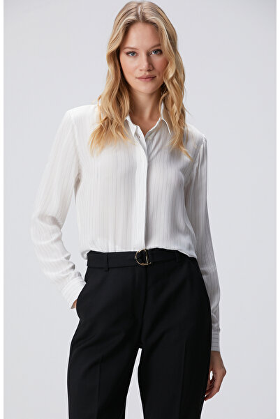 Network Kırık Beyaz Viskon Gömlek