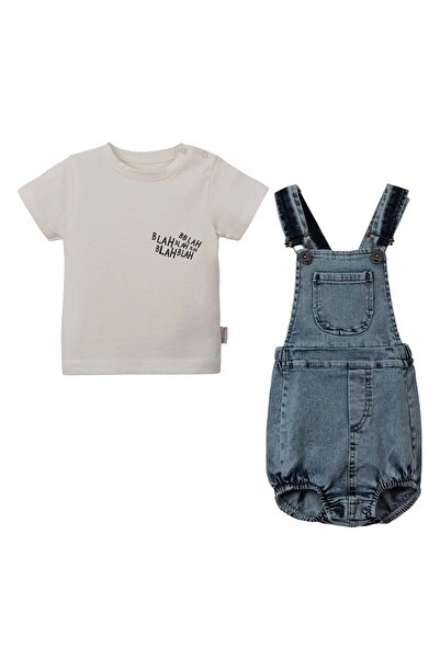 Necix's Tshirt Jeans Salopet Tulum Set Blue