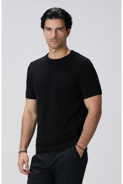 Network Siyah Jakarlı Triko Kazak