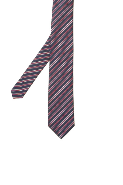 Network Lacivert Çizgili İpek Kravat