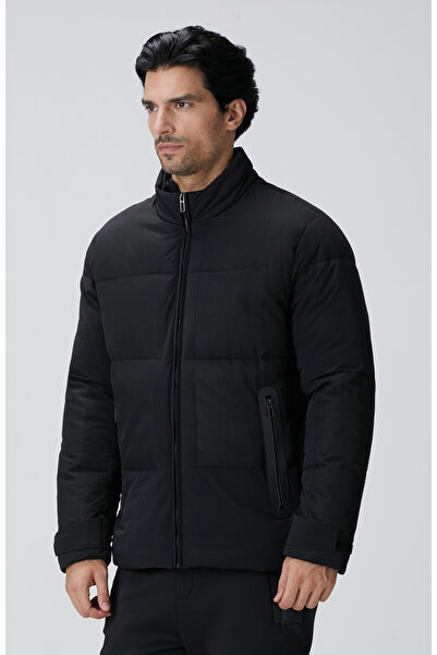 Network Siyah N-Tech Dik Yaka Puffer Mont