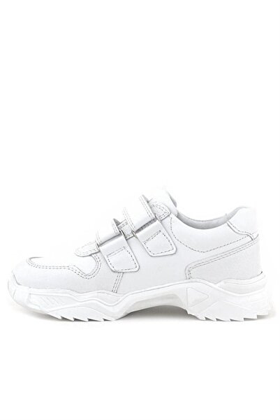Rakerplus Genuine Leather White High-Top Girls' Sneakers Shoes