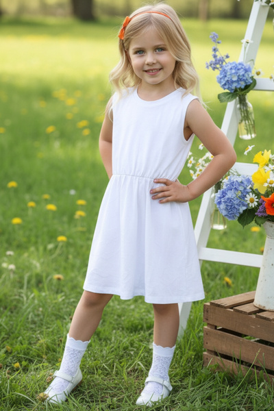 Parla Kids 0018 - Girl's Embossed Patterned Dress Orange Buckle Set