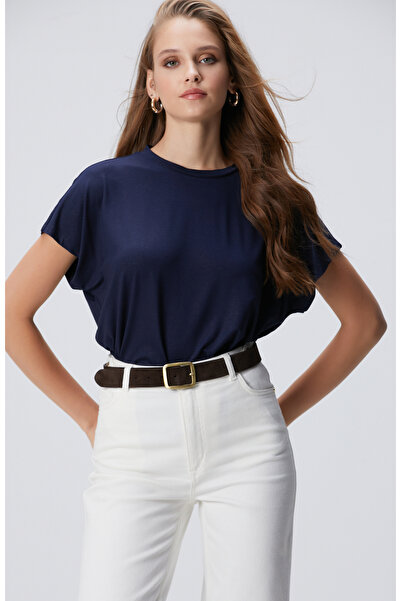 Network Lacivert Varaklı T-shirt