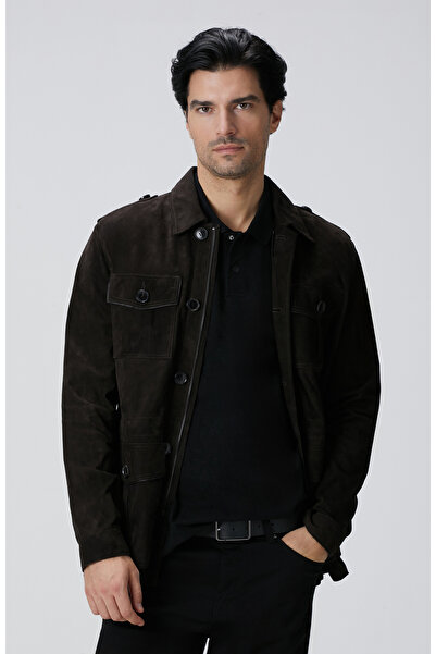 Network Kahverengi Deri Coat Ceket