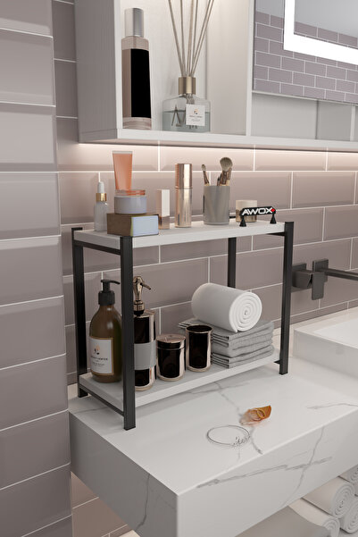 AWOX PORTA 2 Raflı Tezgah Üstü Organizer Baharatlık Raf Çok Amaçlı Raf