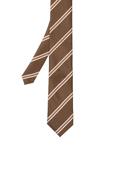 Network Kahverengi Çizgili Kravat