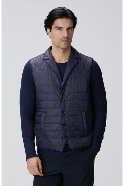 Network Lacivert Puffer Casual Yelek