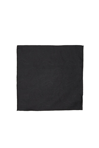 Network Siyah Şal Desenli İpek Mendil