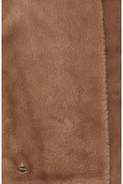 Network Kahverengi Kadın Peluş Atkı